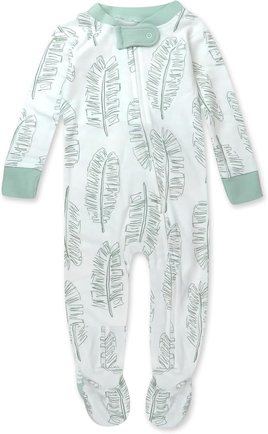 HonestBaby Sleep & Play Footed One-piece Pajama Sleeper 100% Organic Cotton, Baby Boys