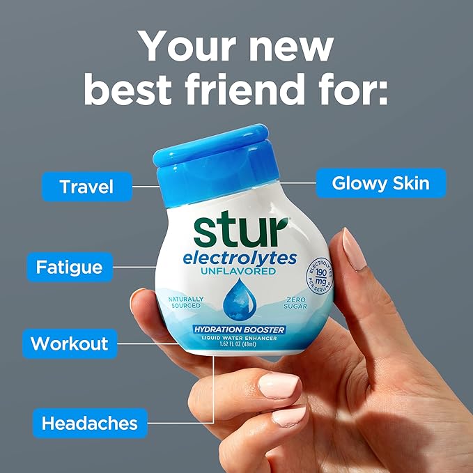 Stur Electrolyte Drops | Trace Minerals for Instant Hydration | No Sugar, No Sweeteners | Zero Calories | Unflavored Liquid Water Enhancer | Vegan & Keto Friendly | 5 Bottles (Makes 160 Drinks)