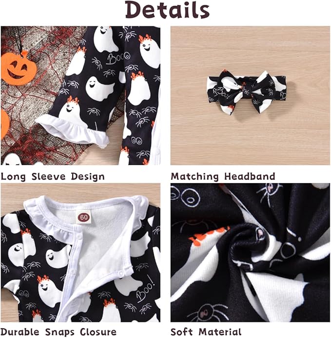 Aalizzwell Baby Girls Romper Outfit Fall Winter Clothes with Accessories