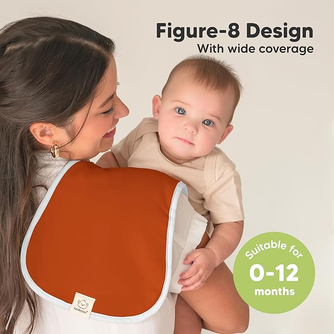 Organic Burp Cloths Baby Boy & Girl - 5-Pack Super Absorbent Cotton Burping Cloths for Babies, Soft & Plush Newborn Spit Up Rags, Infant Towels for Milk Spit Up, Unisex, Large 21" x 10" (Hunter)