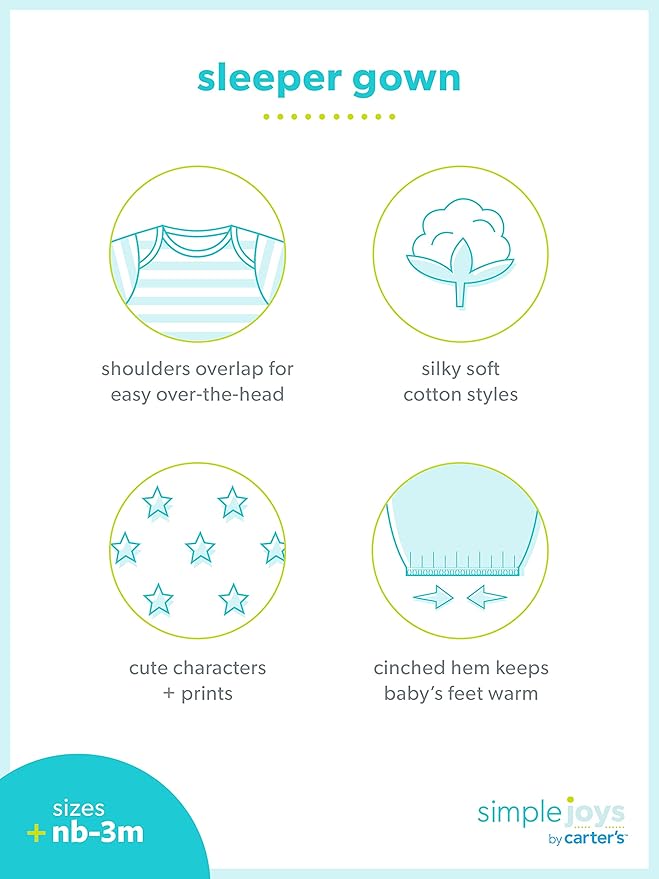 Simple Joys by Carter's baby-girls 3-pack Cotton Sleeper Gown