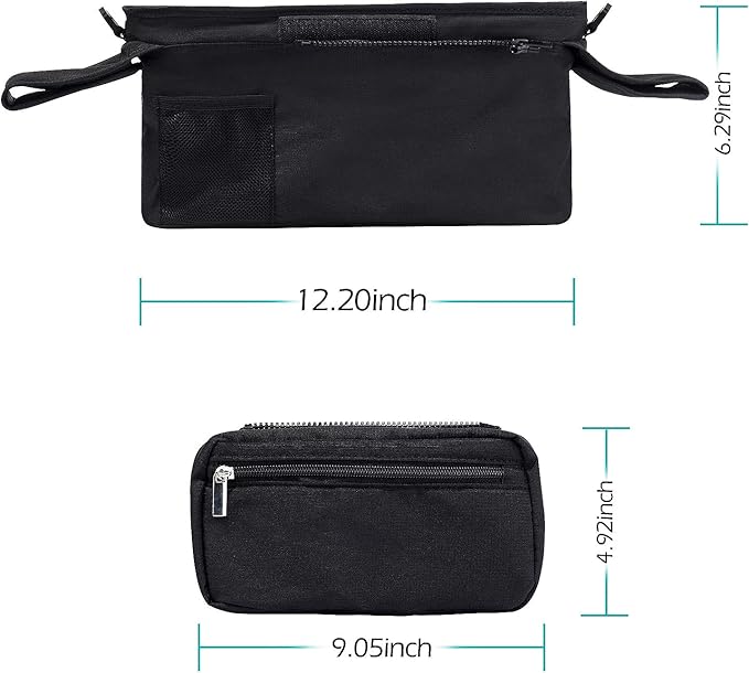 Momcozy Universal Stroller Organizer with Insulated Cup Holder Detachable Phone Bag & Shoulder Strap, Fits for Stroller like Uppababy, Baby Jogger, Britax, BOB, Umbrella and Pet Stroller