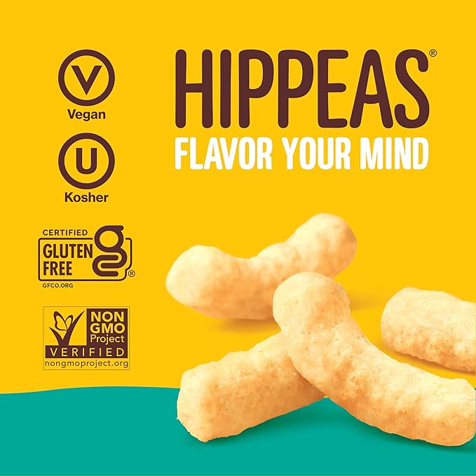 Hippeas Chickpea Puffs, Flavor Blast: Blazin' Hot, 0.75 Ounce (Pack of 18), 3g Protein, 2g Fiber, Vegan, Gluten-Free, Crunchy, Plant Protein Snacks