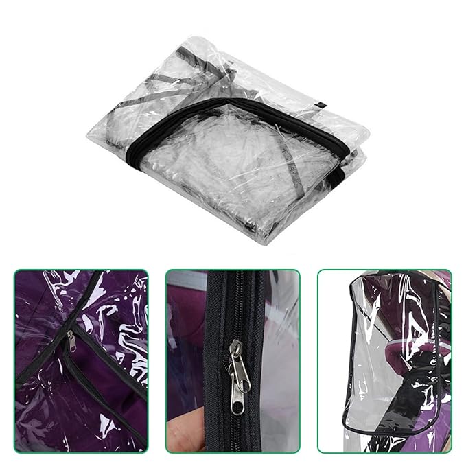 Stroller Rain Cover, 1PC PVC Universal Clear Breathable Waterproof Windproof Dustproof Pram Accessory with Zip Baby Travel Weather Shroud for General Umbrella Strollers