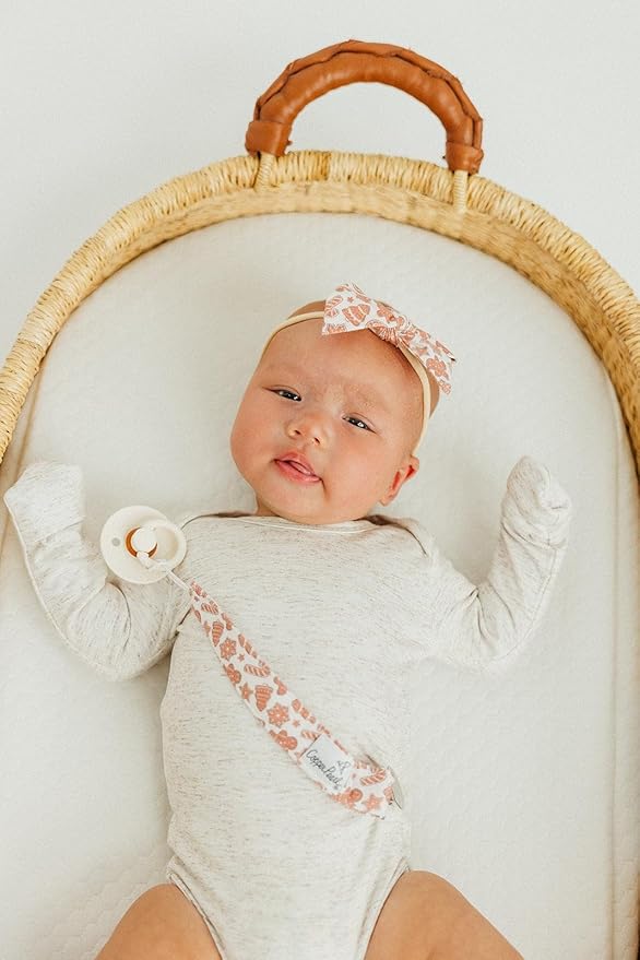 Copper Pearl Binky Clip Set 'Gingerbread' (Pack of 3)