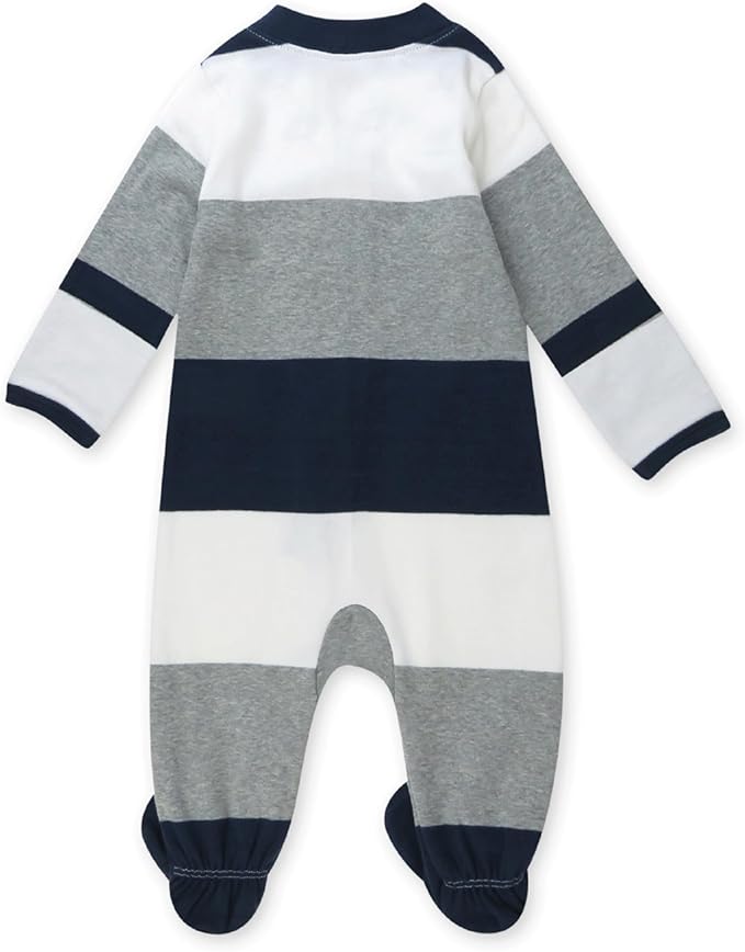 HonestBaby Sleep & Play Footed One-piece Pajama Sleeper 100% Organic Cotton, Baby Boys