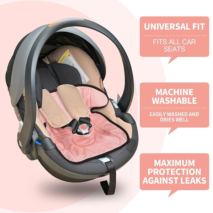 2 Pack Floral Car Seat Protector for Potty Training Waterproof Piddle Pad Cover from Spillages Nappy Leaks Toilet Training Anti Slip Backing Strollers Carseat Liner for Toddlers Babies