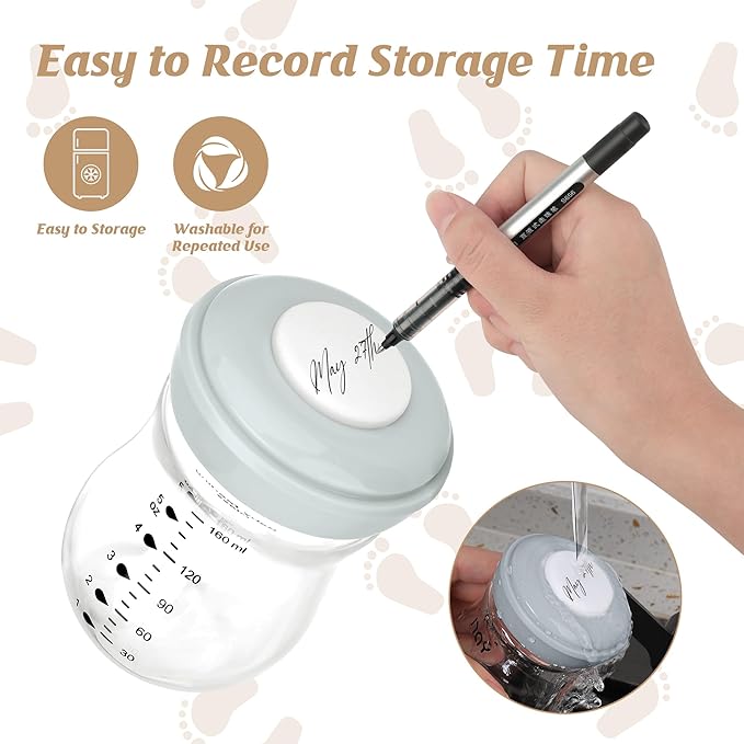 Glass Breastmilk Storage Bottles, 8oz Wide Neck Breast Milk Containers, BPA-Free, Lead-Free, Fits Breast Pumps and Nipples, 4 Pack