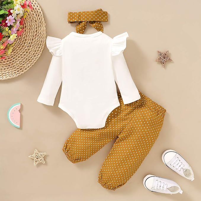 Renotemy Newborn Baby Girl Clothes Outfits Infant Romper Ruffle Floral Pants Cute Toddler Baby Girl Clothes Set