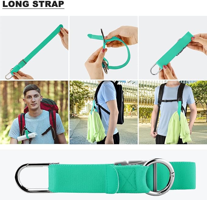Elastic Jacket Gripper with D-Ring Hook and Buckle, ZINZ D-Ring Hook Baggage Suitcase Straps Belts Travel Accessories, Makes Your Hands Free