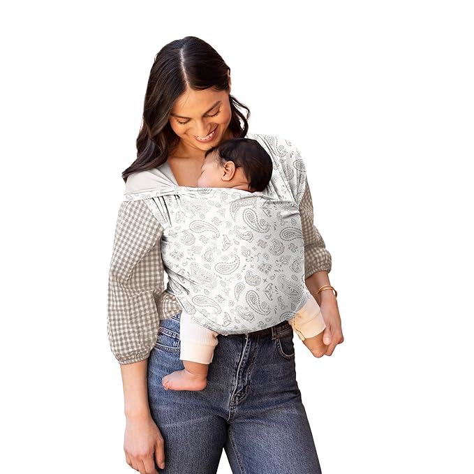 Moby Baby Wrap Carrier Classic for Newborns to Toddlers (8-33lbs), Infant Sling Carrier, Lightweight & Hands Free Design, Adjustable for All Body Types (Bandana)