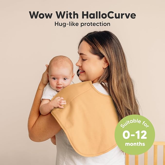 KeaBabies 4-Pack Baby Burp Cloths Baby Girl, Boy - Organic Cotton Burp Cloth, Extra Large, Absorbent, Soft Burping Cloths & Bibs Set for Babies, Newborn Burp Clothes, Thick Burp Rags (Phase)