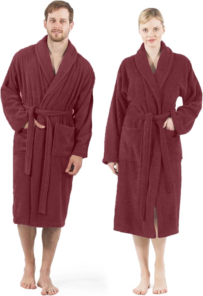 DAN RIVER Premium Cotton Terry Robes for Women and Men, Ultra Soft bathrobe with Adjustable Waist Belt and Pockets Pack of 1