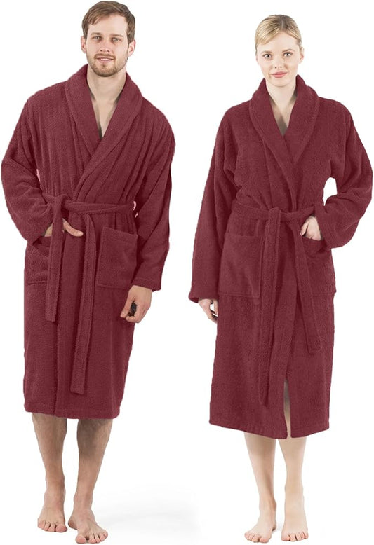 DAN RIVER Premium Cotton Terry Robes for Women and Men, Ultra Soft bathrobe with Adjustable Waist Belt and Pockets Pack of 1