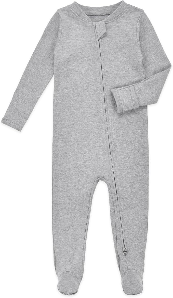 Aablexema Baby Footie Pajamas with Mittens - 3Pcs Infant Footed Sleeper Cotton Sleepwear Outfits