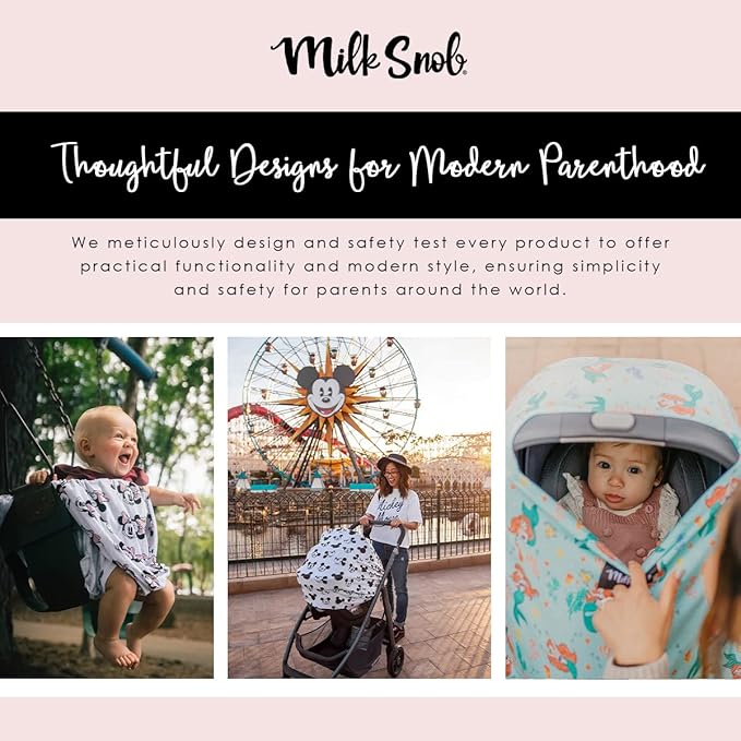 Milk Snob Original Disney 5-in-1 Cover Mickey Mouse Sketch, Privacy for Breastfeeding, Baby Car Seat, Carrier, Stroller, High Chair, Shopping Cart, Lounger Canopy - Newborn Essentials, Nursing Top