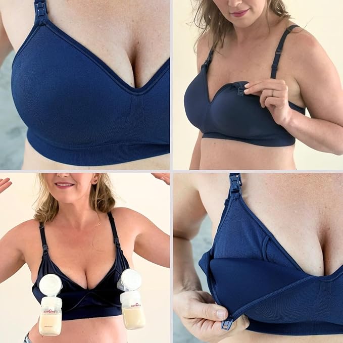 Supermom Hands Free Pumping and Nursing Bra - Hands Free Nursing Bra for Pumping - Breastfeeding Bras for Women