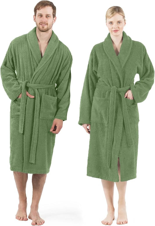 DAN RIVER Premium Cotton Terry Robes for Women and Men, Ultra Soft bathrobe with Adjustable Waist Belt and Pockets Pack of 1