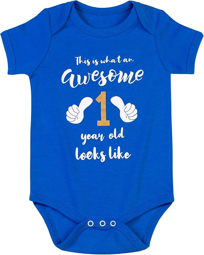 Cnins Funny Baby Bodysuit & Daddy Matching Cotton Outfit for Wild One 1st Birthday, Unisex Newborn Infant Clothes 0-24M