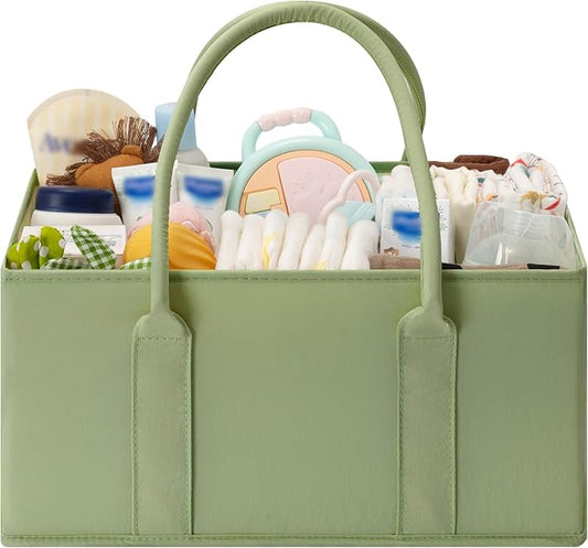 GRANNY SAYS Baby Diaper Caddy Organizer, Baby Bag for Diapers and Baby Wipes, Nurse Baskets for Changing Table, Car Organizer, Gift for Baby Shower, Newborn Essentials, Green