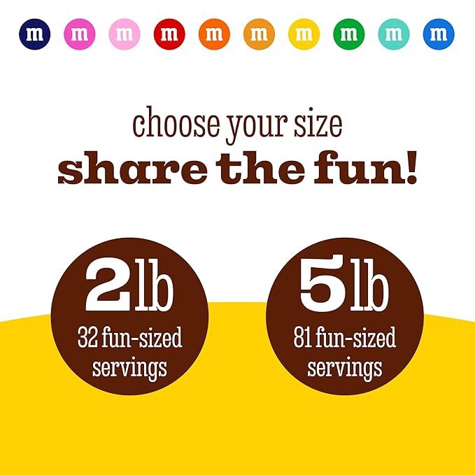 M&M’S WORLD Mrs. and Mrs. Milk Chocolate Candy, 2 lbs Bulk Candy for Wedding Decorations, Unique Favors, or Cake Topper