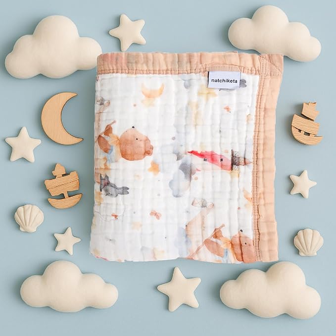 Organic Cotton Muslin Baby Blanket for Boys and Girls - Luxurious Soft Toddler Quilt for Swaddling - Gender Neutral Blankets Makes a Great Dream Big
