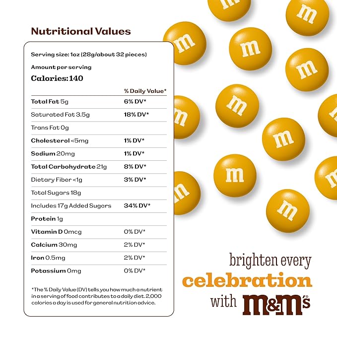 MyM&M’s MM'S Milk Chocolate Candy Single Color 2Pound Bulk Bag Pack of, Gold, 32 Ounce