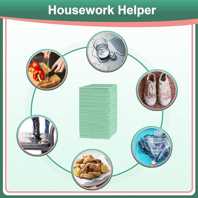 Disposable Underpads 17"×24"(100 pcs) Light Absorbent Bed Pads Small Chucks Pads for Kids, Puppy, Cat and Tioilet