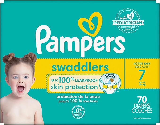 Pampers Baby Diapers - Swaddlers - Size 7, 70 Count, Ultra Absorbent Disposable Infant Diaper