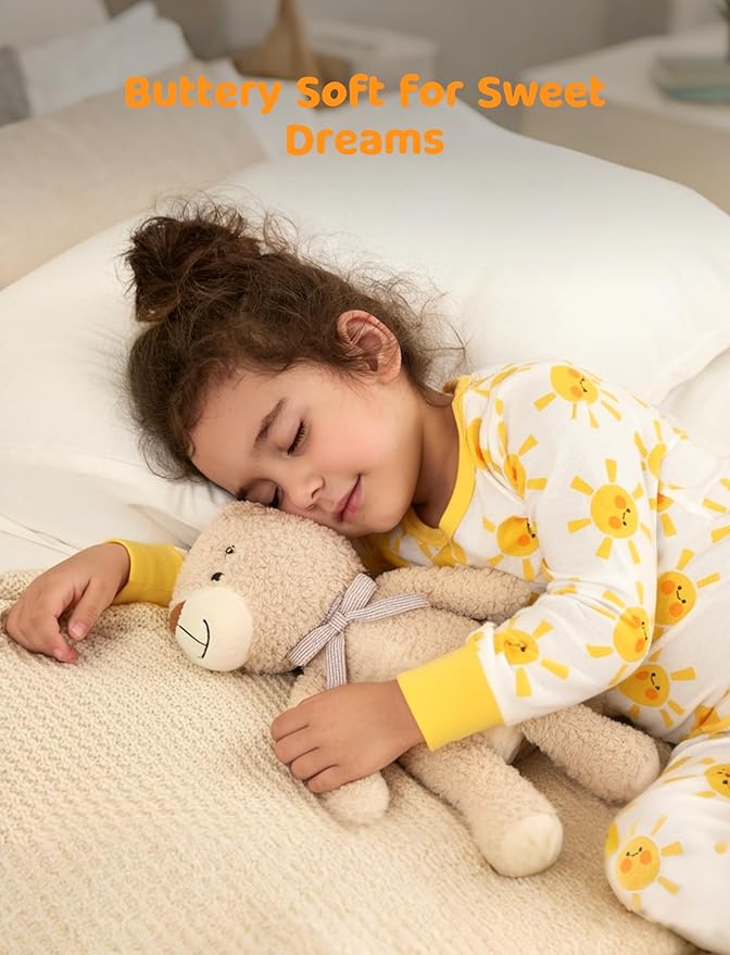 PATPAT Bamboo Viscose Pajama Sets for Toddler Boys & Girls Baby Kids, Ultra-soft Snug fit Pjs Sleepers for Birthday Holiday