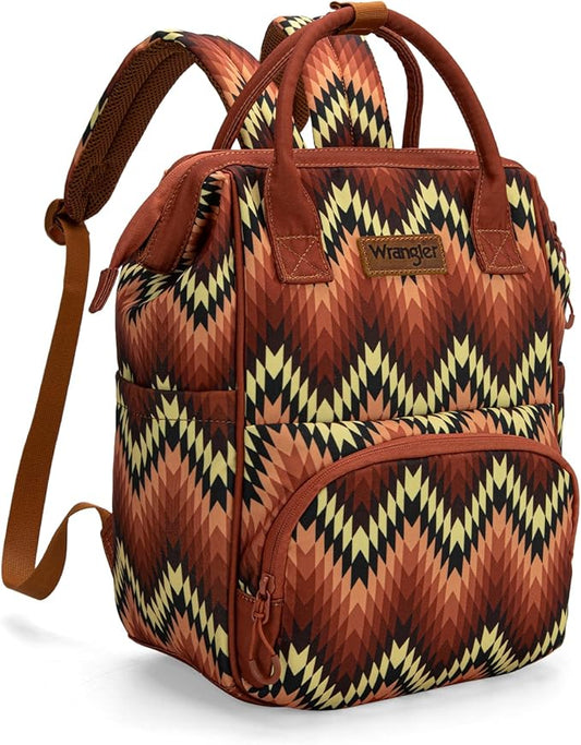 Montana West Wrangler Aztec Callie Diaper Bag Backpack with Stroller Straps Multifunction Baby Travel Bag WG2211-9110BR
