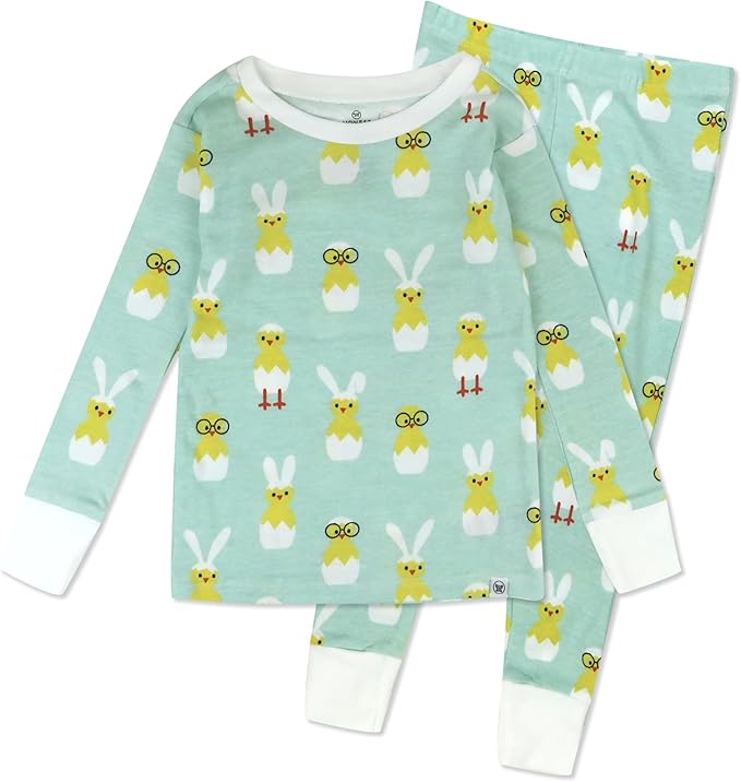 HonestBaby unisex-baby Celebration 2-piece Pajamas Sleepwear Pjs 100% Organic Cotton for Baby, Toddler, Kids