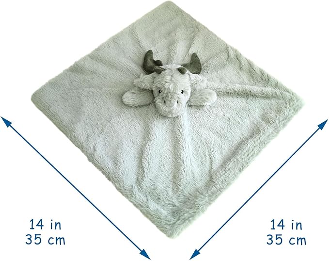 Baby Green Dragon Soft Stuffed Animal Security Blanket, Plush Dinosaur Character Lovey Blanket, Baby Shower/Nursery Gift, Newborn Infant Toddler Snuggle Blankie for Girls Boys, 14 Inches
