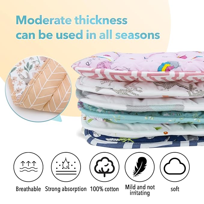 Baby Stroller Cushion,Infant Car Seat Insert-Reversible Universal Breathable and Soft Newborn Stroller Mat,100% Cotton Cover Toddler Seat Pad Liner-34x78cm,1 Pack(Rabbit)