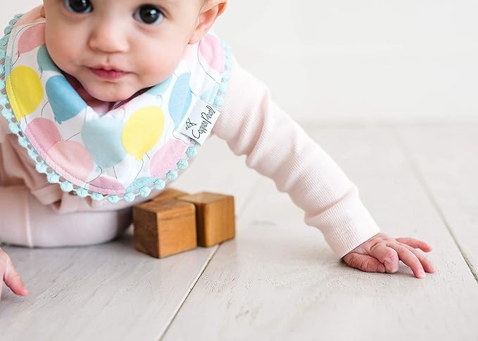 Copper Pearl Baby Bandana Drool Bibs for Drooling and Teething 2-Pack Gift Set “Celebration