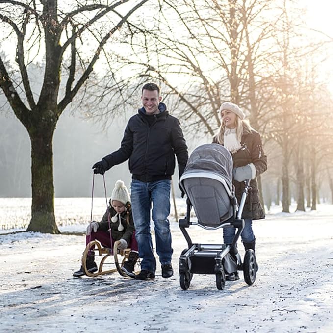 1 Pair Baby Stroller Gloves,Stroller Hand Muff Warm Gloves,Extra Thick Warm Waterproof Anti-Freeze Gloves for Parents Caregivers Carriage Handmuffs Stroller Accessories (Grey)