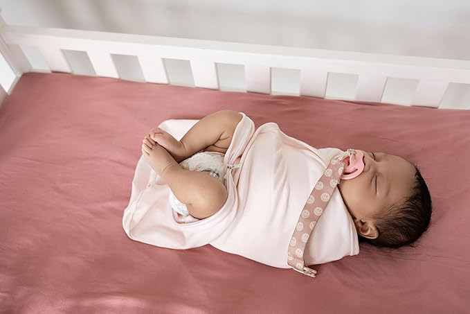 LullaBaby "Double Dream Swaddle: Exclusive Dual Wing Design, Pediatrician-Endorsed, Ultra-Soft Cotton, 0-2 Months, 12-20 lbs - Primrose Pink