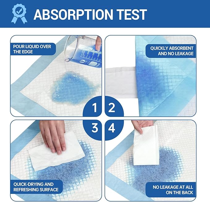 Bed Pads Disposable 40"X60" Super Absorbent Pee Pads, Oversized Underpads for Adults, Elderly, Pets [150x200CM, 15pcs]