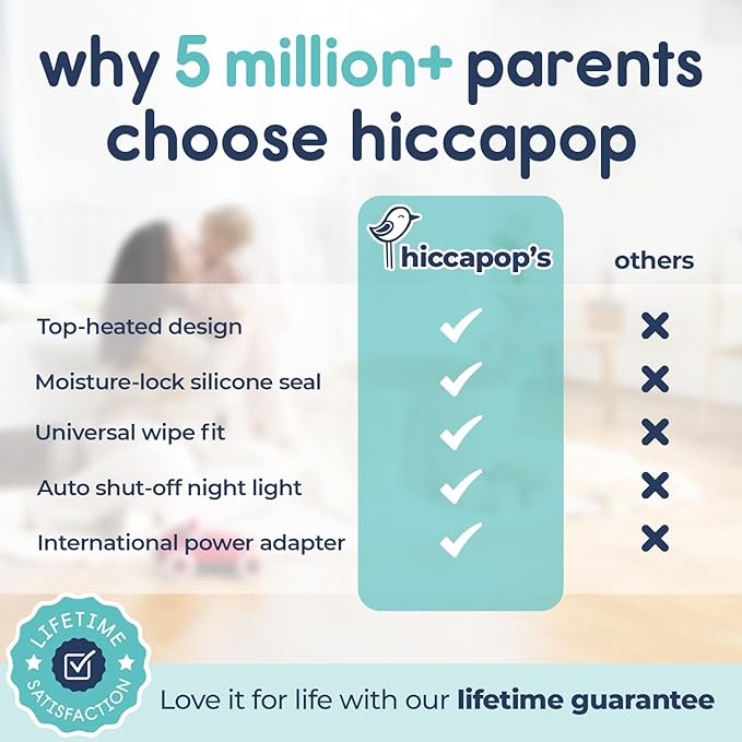 Hiccapop Baby Wipe Warmer and Baby Wet Wipes Dispenser | Baby Wipes Warmer for Babies | Diaper Wipe Warmer with Changing Light, Gray