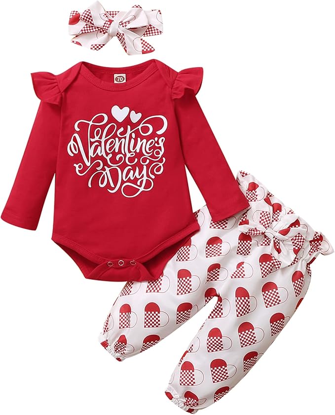 Infant Baby Girl Clothes Newborn Girl Outfit Long Sleeve Romper Pants Set Cute Baby Clothes for Girls Fall/Winter