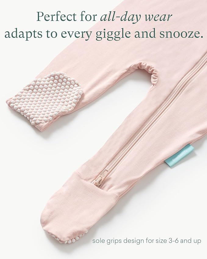 PurComfy Baby Zipper Footie Pajamas, Supersoft Bamboo Rayon Baby Footed Pjs Boy Girl 0-3-6-9-18-24 Month Coverall Sleepers