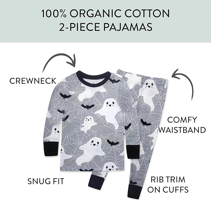 HonestBaby unisex-baby Celebration 2-piece Pajamas Sleepwear Pjs 100% Organic Cotton for Baby, Toddler, Kids