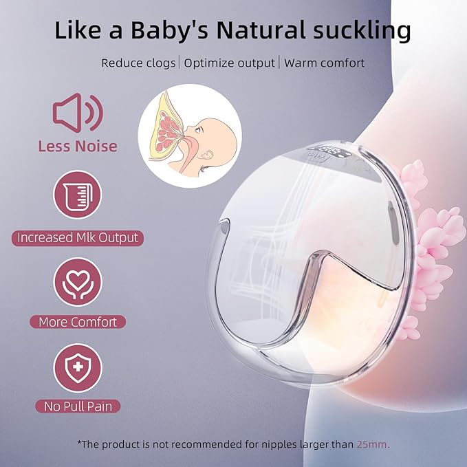 Wearable Breast Feeding Pump Portable, Electric Breast Pump Hands Free with 4 Modes &12 Levels,Strong Suction, LED Display, 24mm Sealed Flange,2 Pack (Grey)