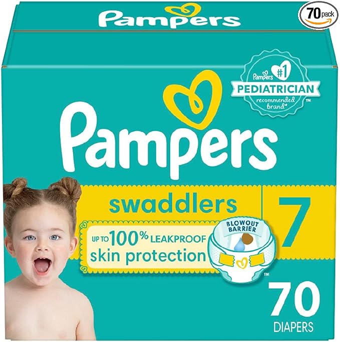 Pampers Baby Diapers - Swaddlers - Size 7, 70 Count, Ultra Absorbent Disposable Infant Diaper