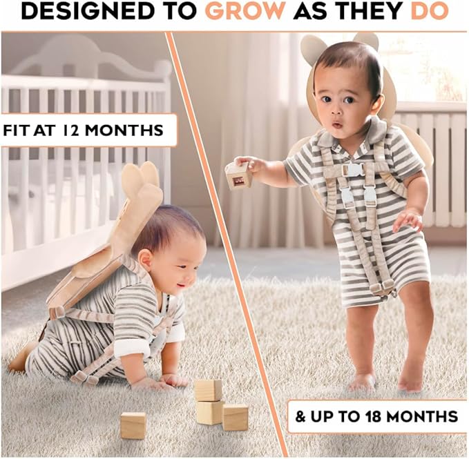 Little Family Baby Head Protector Backpack, Non-Toxic Hypoallergenic Toddler Head Protection Pillow for Falling, Secure, Durable, Rabbit