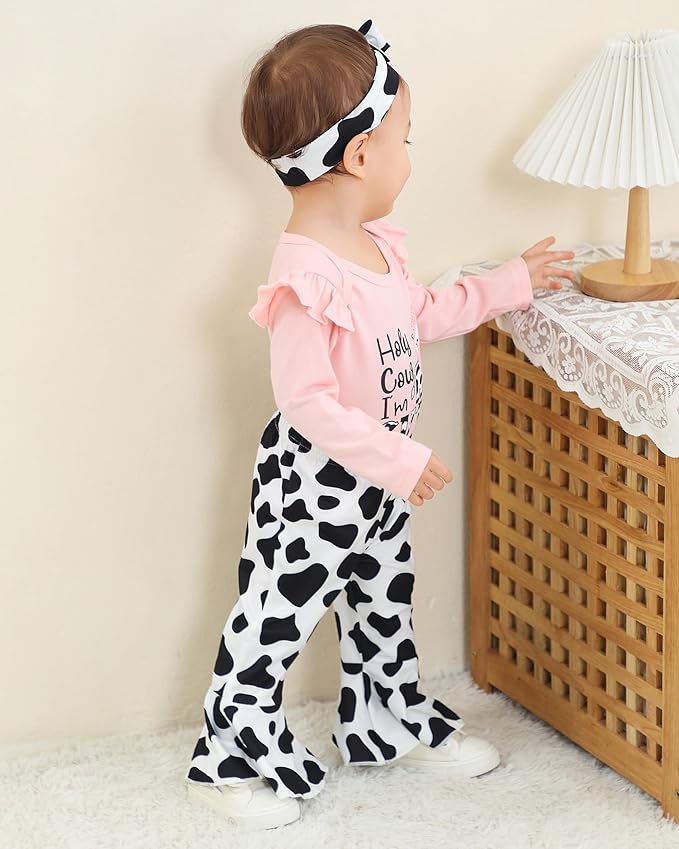 Renotemy Newborn Baby Girl Clothes Outfits Infant Romper Ruffle Floral Pants Cute Toddler Baby Girl Clothes Set