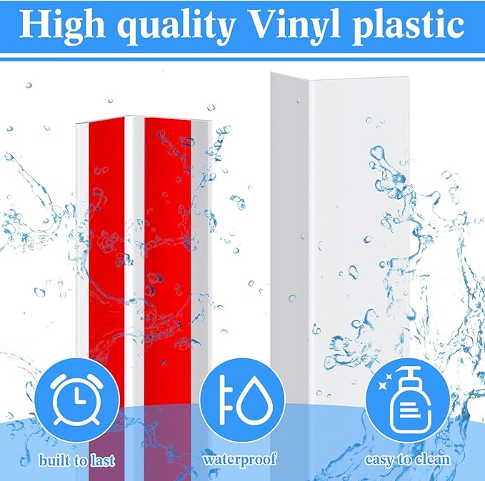 Sasylvia 10 Pcs Wall Corner Protector Guards, 3/4 x 36 Inches Self Adhesive Vinyl Corner Trim Molding, Avoid Scratching Scuffs, Ease to Install & Cleaning for Door Countertop Furniture Protection