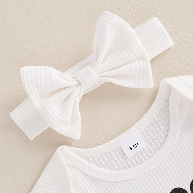 Newborn Girl Clothes Baby Girl Coming Home Outfit Zipper One-piece Outfits Ruffle Footie Bodysuit Jumpsuit Headband