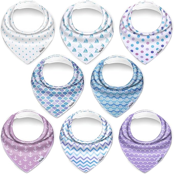 Organic Cotton Baby Bibs for Boys, Girls - Soft Drooling and Teething Bibs - Absorbent, Adjustable Bib for Toddlers