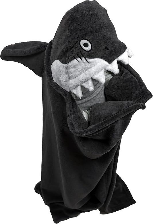 Lazy One Wearable Hooded Blanket for Kids, Animal Hooded Blanket (Shark)